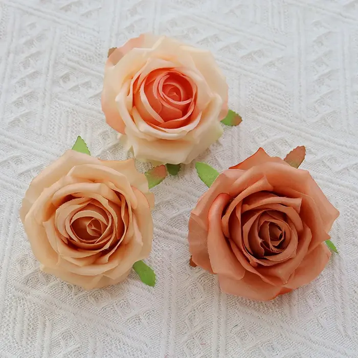 Gros Rose fleur tête 9 cm grande courolle simulée