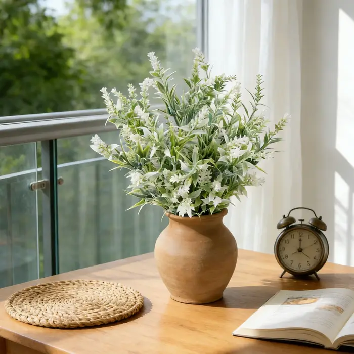 8 Têtes Fleurs Artificielles En Plastique Lavande De Mariage Décoratives Couronnes Homr Vase pour Maison Scrapbook Saint Valentin