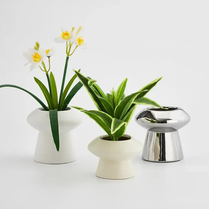 Pot de fleurs en céramique mate moderne, pot hydroponique minimaliste pour bureau, décoration intérieure style Ins