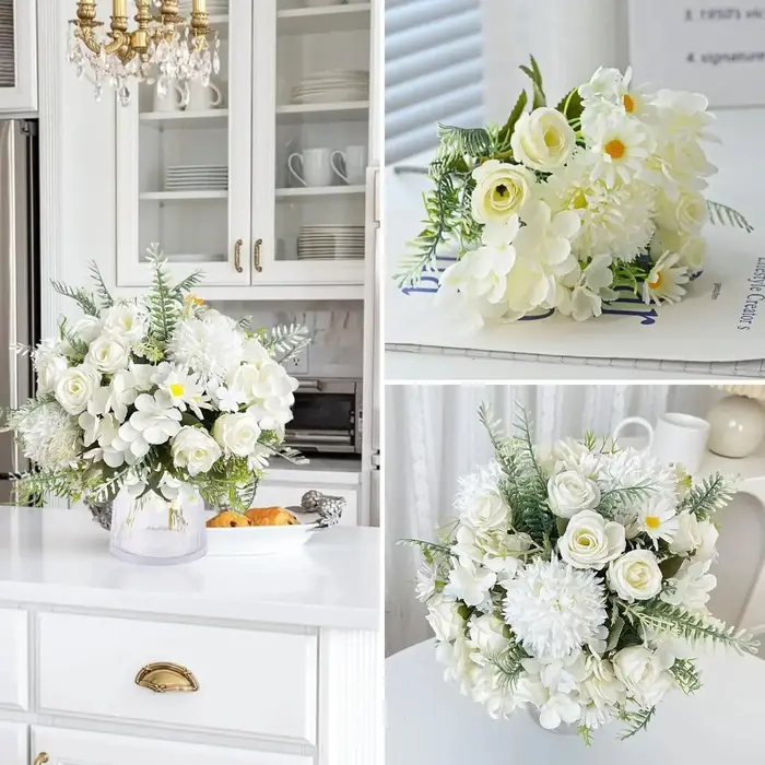 Beaux fleurs artificielles pivoine en soie