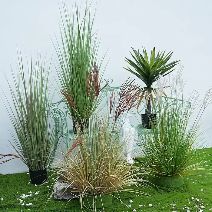 Grande plante verte bonsaï artificielle avec pot