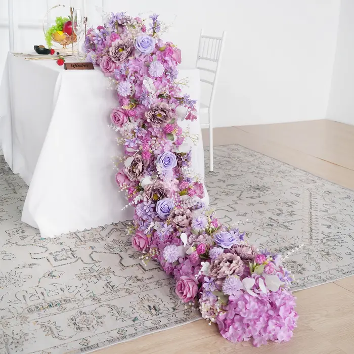 Uflower 100/200 cm luxe Rose fleur artificielle rangée Table pièce maîtresse fleurs de mariage toile de fond mur Arches décor fête florale