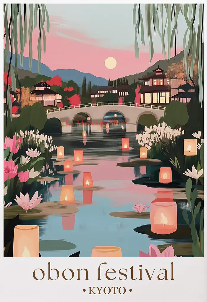 Marché aux fleurs de Tokyo, Festival floral japonais Obon, culture japonaise, mont Fuji, affiche de 