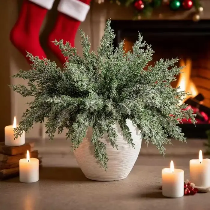 Plantes artificielles Tarzon Feuilles De Noël Arbre Partie Accueil Chambre Décoration De Table En Plein Air Cour Jardin Fleur De Mariage Bricolage Cadeau Boîte