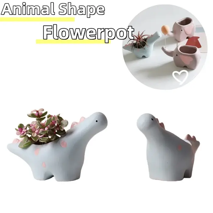 Conteneur de fleurs en céramique en forme d'animal mignon