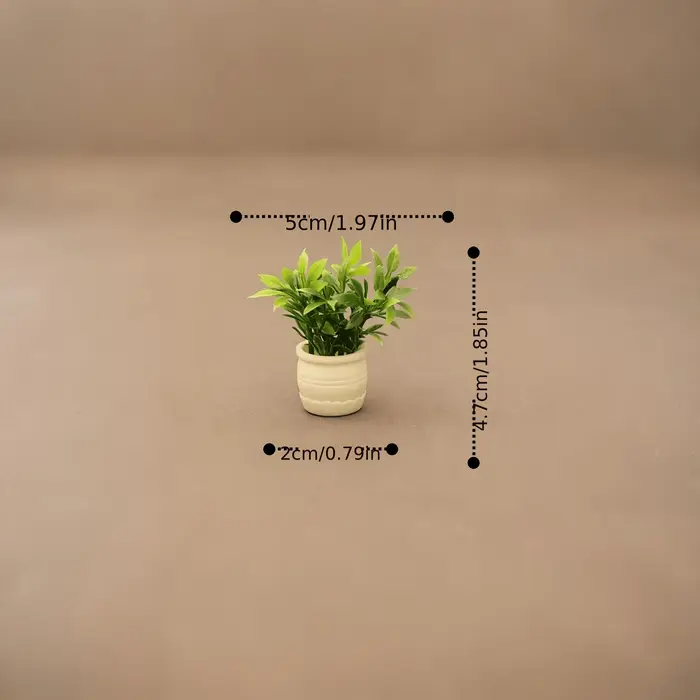 1 ensemble de mini-pots de plantes vertes artificielles | Ornement de console centrale de voiture