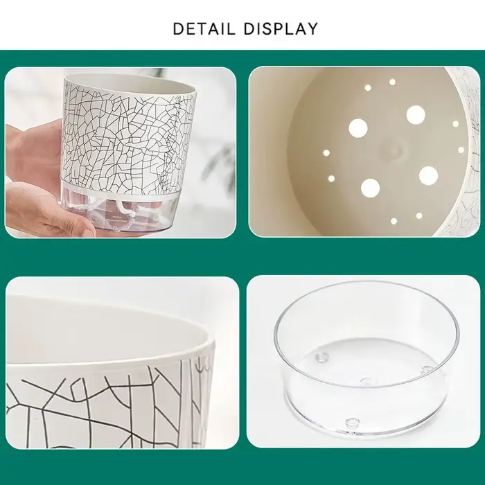 Pot de plantes transparent auto-arrosant, plantes vertes, décoration de bonsaï pour la maison, pot à