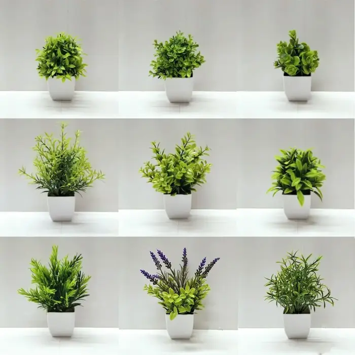 Mini fleurs artificielles en pot
