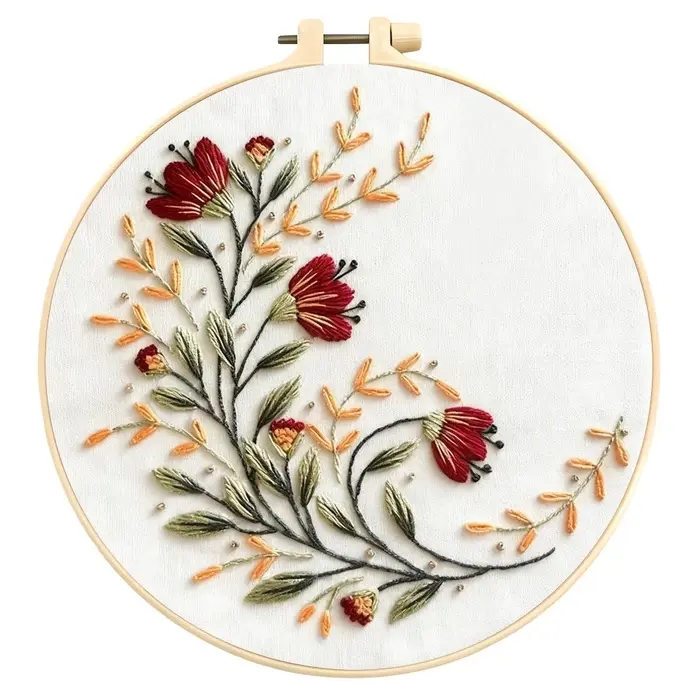 Kits de points de croix en toile imprimée, fournitures de broderie de fleurs, Kit de démarrage à mot
