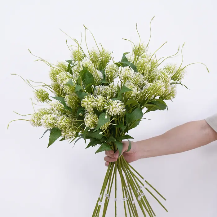 C1015 Plante Artificielle Branche de Chrysanthème Vert Fleur Blanche Arrangement Floral Mariage Décoration de Table Maison Accessoires de Photographie