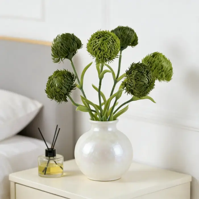 Plante artificielle Dianthus vert de 59 cm pour centre de table