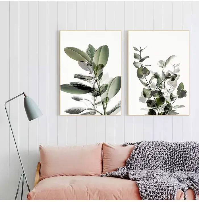 Affiche murale imprimée de feuilles de plantes vertes