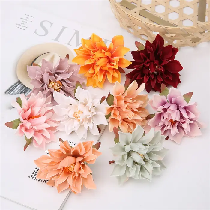 Têtes de fleurs Dahlia artificielles