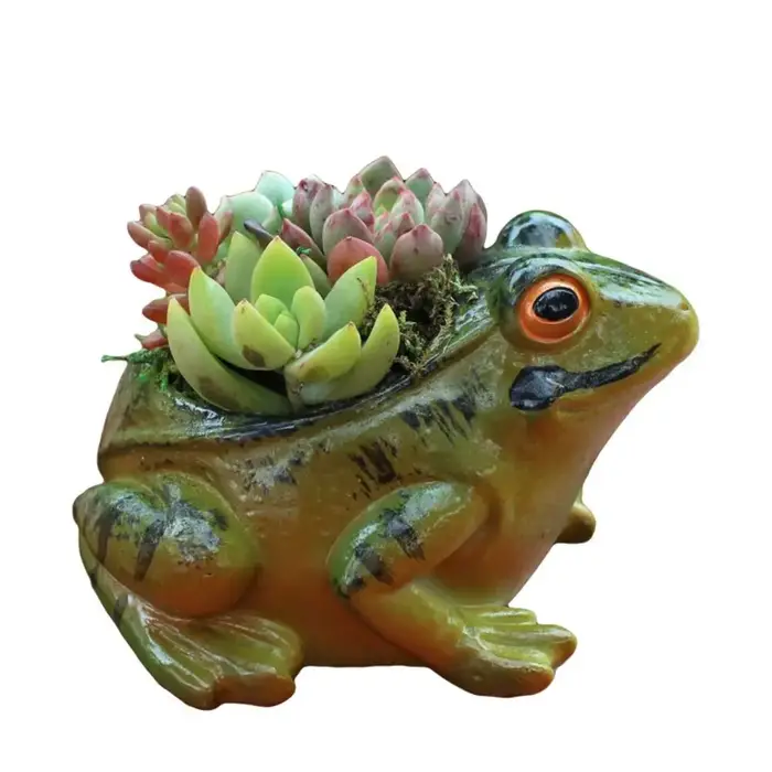 Pots à plantes succulentes en résine en forme de grenouille, épaissis, mignons, réalistes et respirants pour jardin