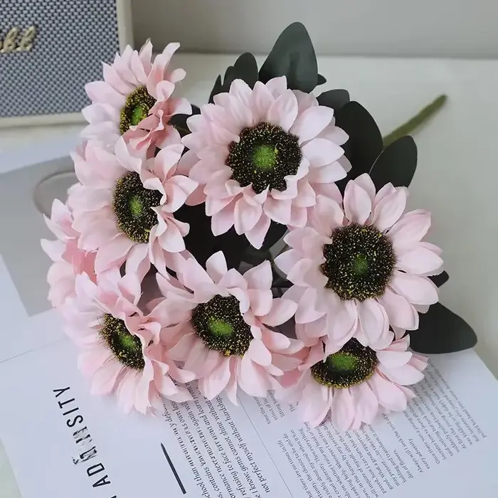 Bouquet de tournesols artificiels en soie