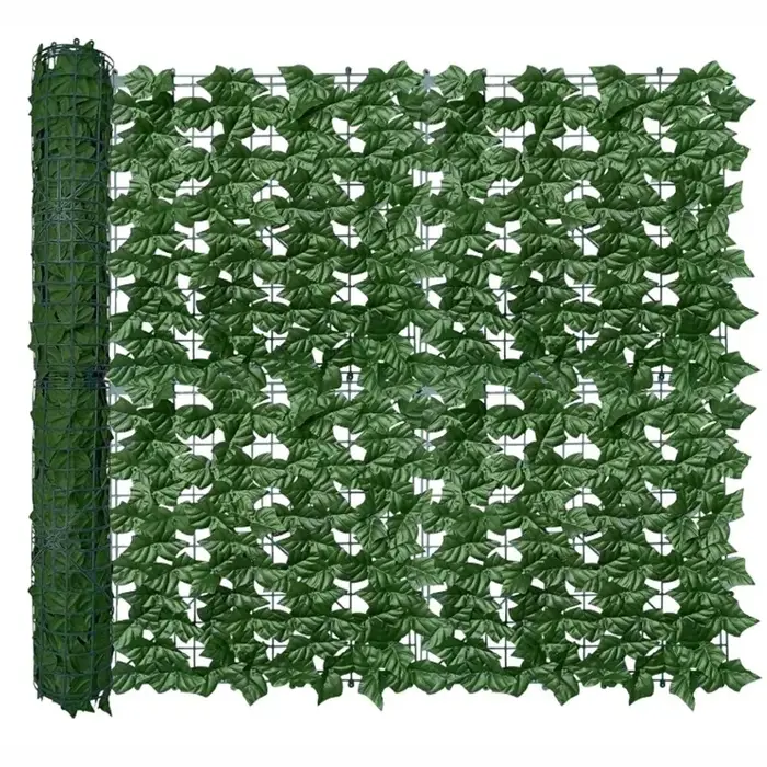 Panneaux de clôture à feuilles vertes