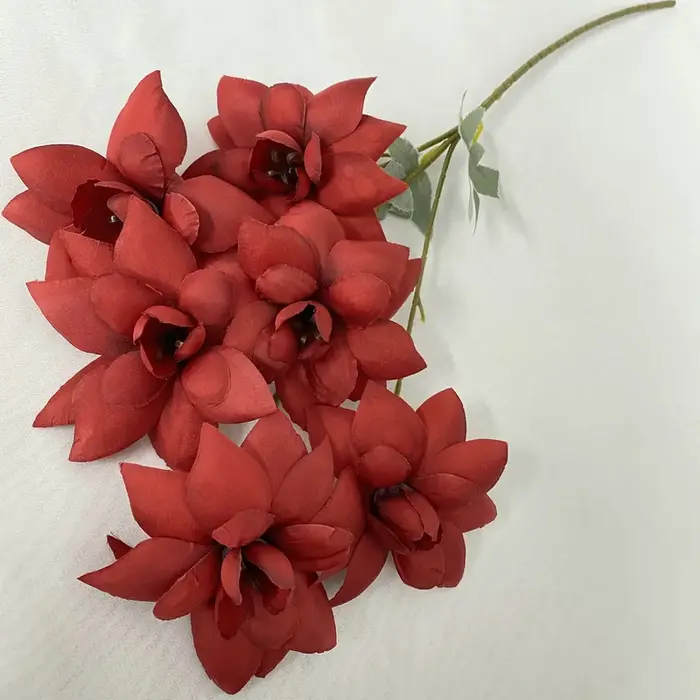 Série rouge fleurs artificielles pivoines Roses arc de mariage décoration de fête de vacances fausse fleur Simulation Rose plante florale