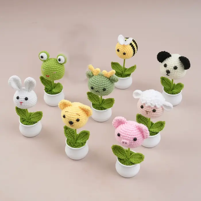 Pot à plantes en crochet animalier mignon