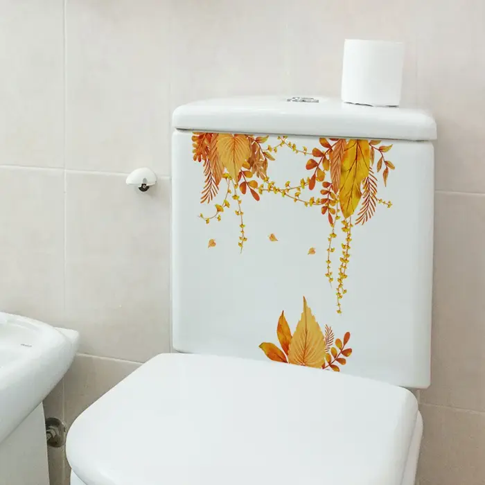 Autocollant mural à feuilles jaunes