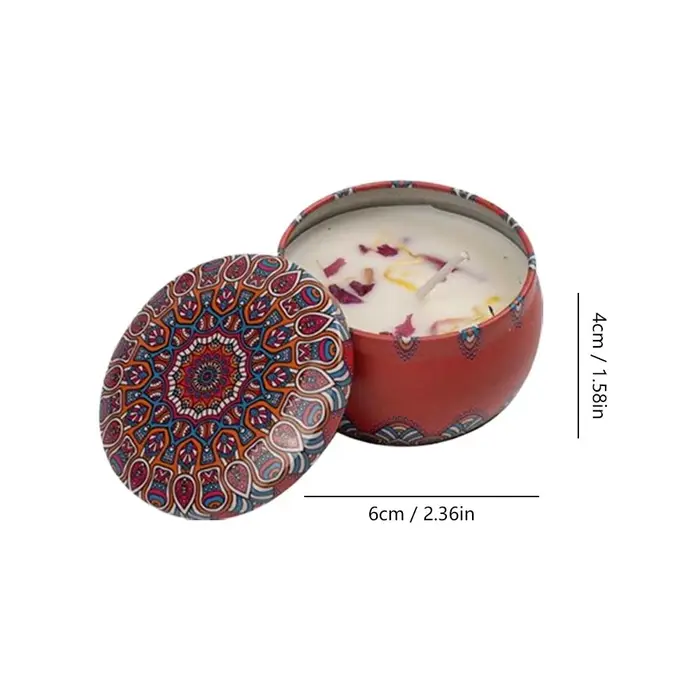 Bougie d'aromathérapie à fleurs séchées
