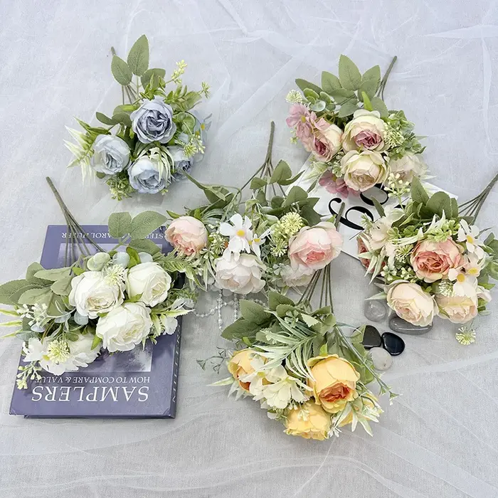 Bouquet de pivoines artificielles 12 pouces