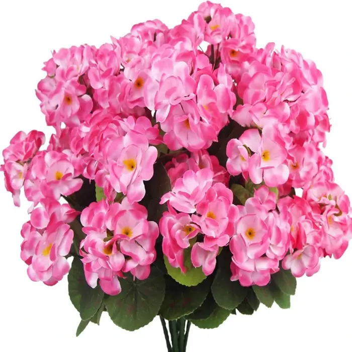 Plante artificielle en soie, fleur de bégonia, Simulation de géranium, fleur florale pour la maison, décor de fête de mariage, de noël, DIY bricolage