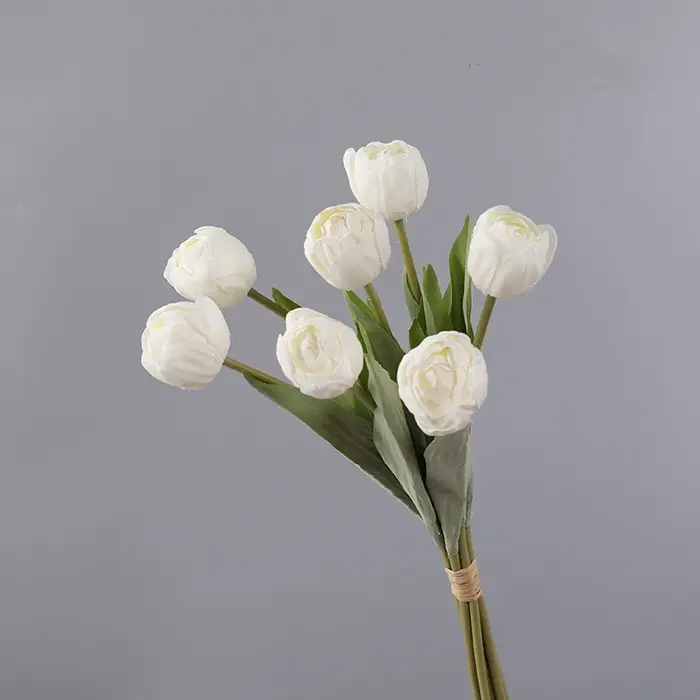 Bouquet de fleurs artificielles en soie, tulipe cuite, fausse plante pour noël, accessoires de décor