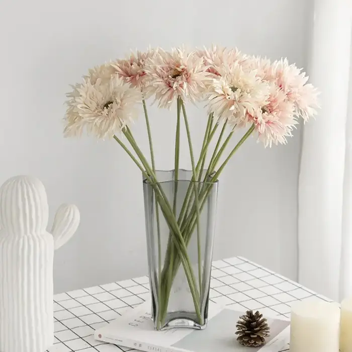 10 Bouquets de fleurs artificielles en soie Gerbera