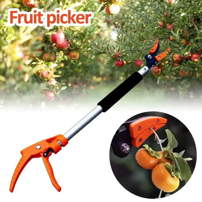 Sécateur à très longue portée en aluminium durable et léger, idéal pour les arbres fruitiers de jardin, avec perche de coupe