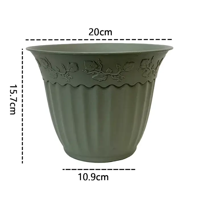 Pot de fleurs en plastique de 8 pouces avec trous de drainage, pot de fleurs européen pour balcons, 