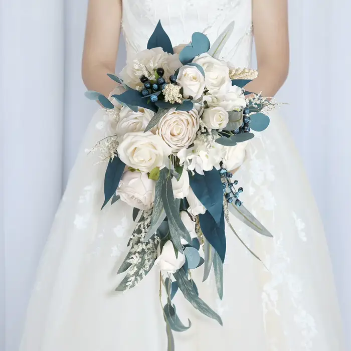 Yannew Boho-Bouquet de roses artificielles en cascade
