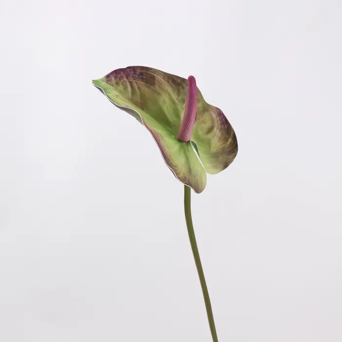 Grande fleur artificielle d'anthurium, grande feuille, faux lys flamant rose, plante tropicale en EVA, décoration de mariage, arrangement floral DIY