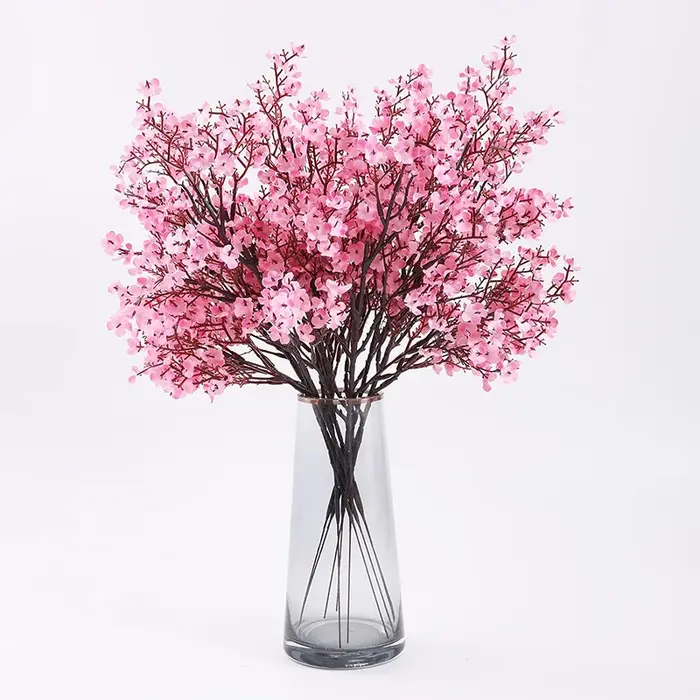 Fausses fleurs de cerisier roses et gypsophile (plantes artificielles)-pour bouquet de mariage bricolage