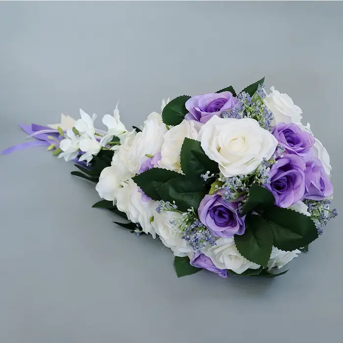 Fleur artificielle de bouquet de roses de goutte d'eau de mariée de cascade exquise