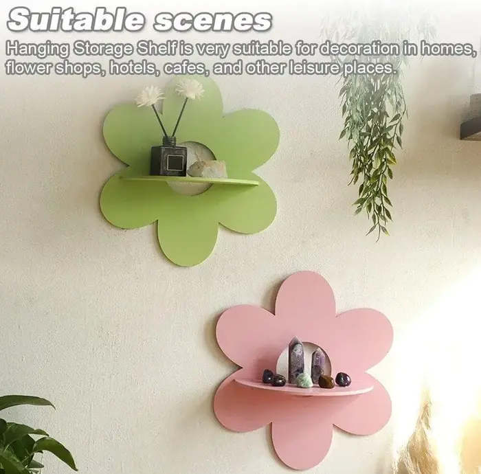 Support de rangement mural en forme de fleur