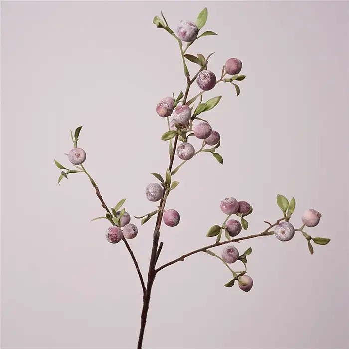 3 pièces de décorations de jardin en forme de branches de fruits givrés