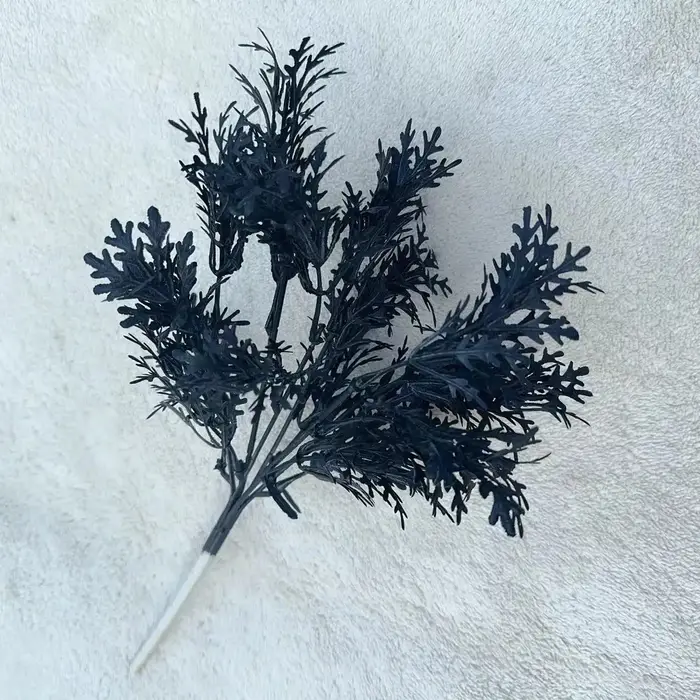 1 pièces noir Halloween fleur artificielle plantes en soie laisser branche bambou Dahlia fête événement Bouquet Floral maison Table Decorayion