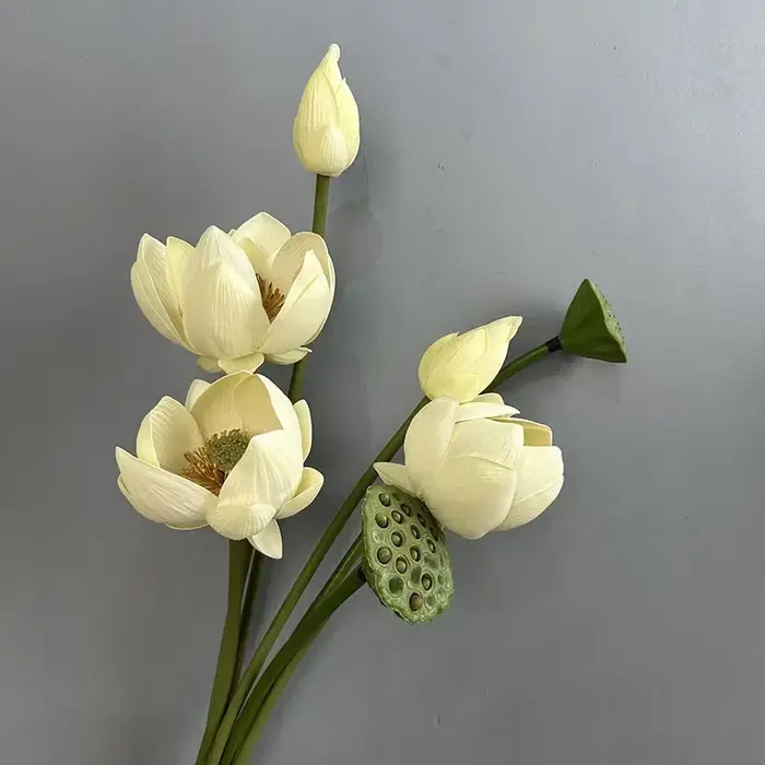 Fleurs artificielles en PU en forme de bourgeon de lotus simulé, ruban décoratif pour mariage, lotus artificiels roses, décoration de jardin, plante verte