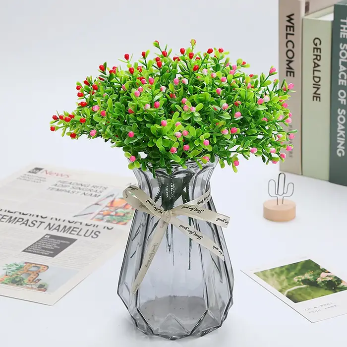 Bouquet d'herbe artificielle de Milan, 6 pièces, fausses plantes vertes, décor de fête de mariage à domicile, accessoires Photo, cespou de Grain de Milan