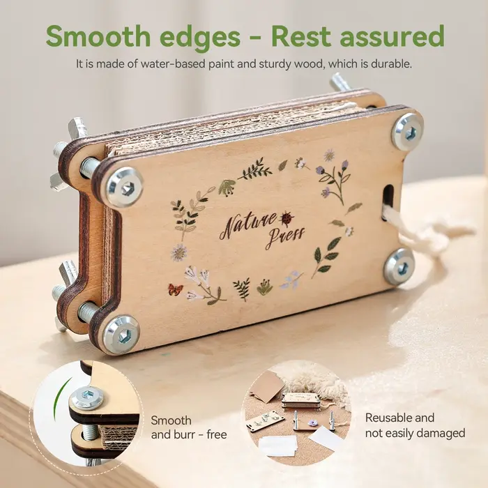 Kit de presse à fleurs en bois pour fleurs séchées pressées
