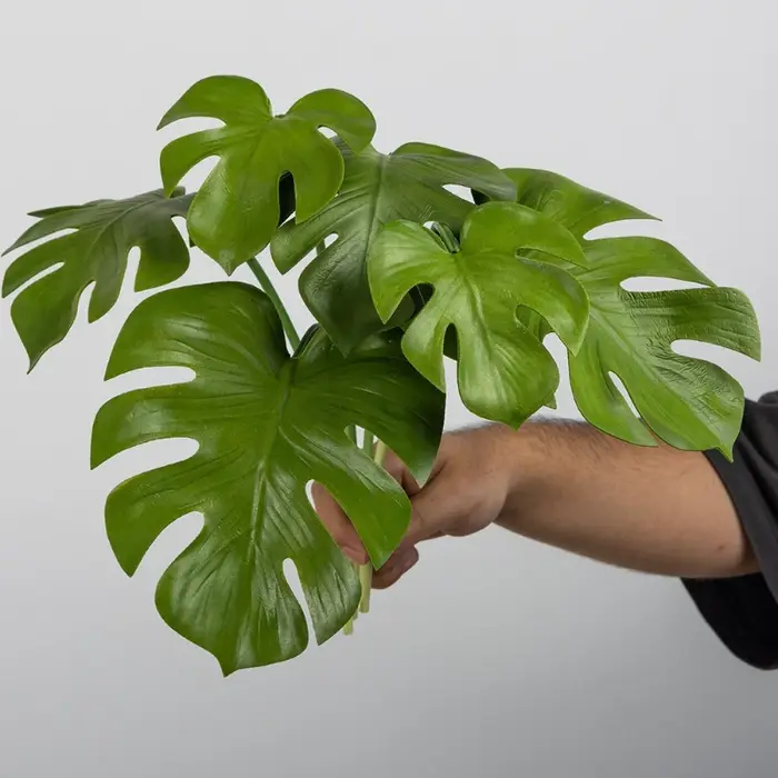 Lot de 5 feuilles de Monstera artificielles en PU