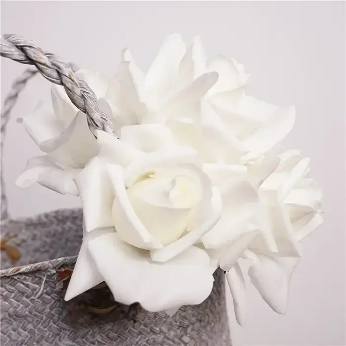 Lot de 10 roses artificielles hydratantes au toucher réel pour décoration de mariage