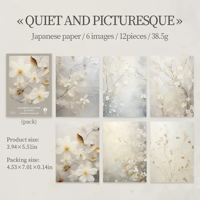 Autocollants de scrapbooking, fournitures de matériel, ombre de fleurs, paysage de fleurs, 178x115mm