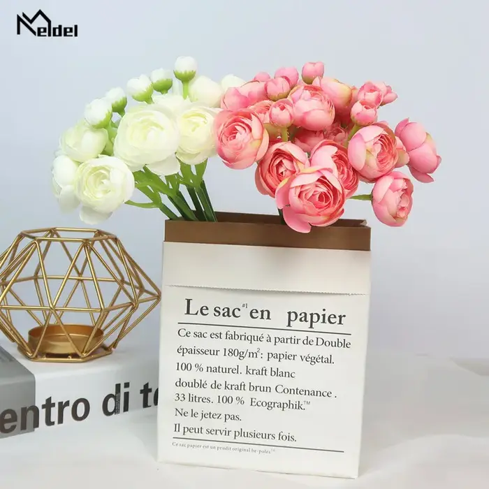 Meldel – Roses artificielles Roses blanches en soie