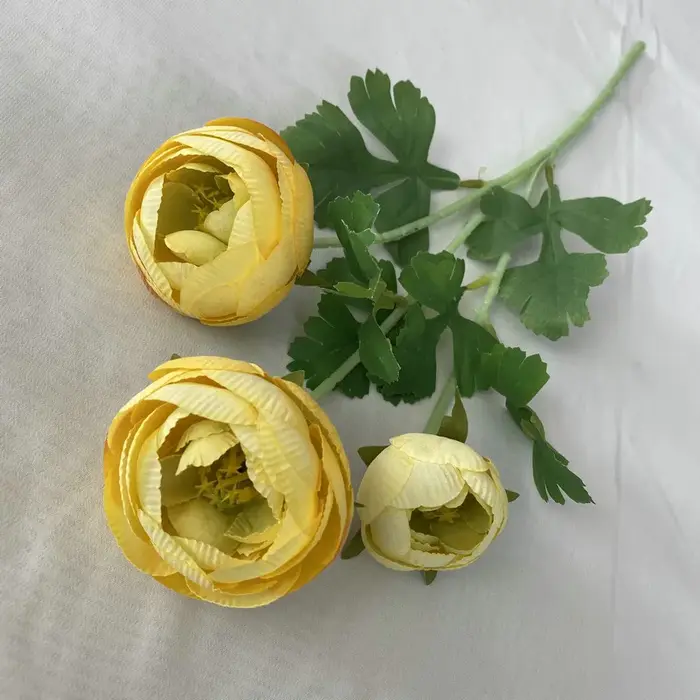 6 pièces de fleurs artificielles en soie, type pivoine à 3 têtes, en forme de bourgeon de thé ou de 