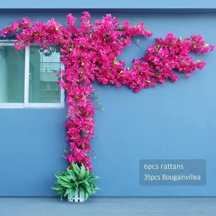 Fleur Artificielle DIY Arbre Vigne Bougainvillier Mur Floral