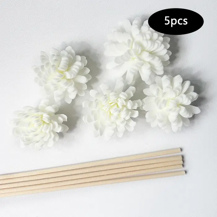 5/20/50pcs bâton de diffusion d'arôme et combinaison de fleurs en mousse blanche, bâton de diffusion