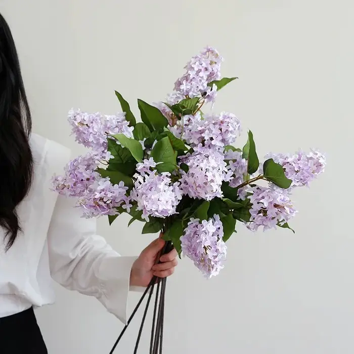 3 pièces de fleurs artificielles de lilas de printemps pour arrangement floral