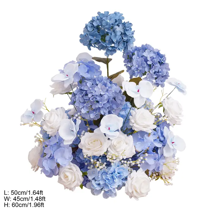 Grand hortensia bleu brume et blanc, fleur, NucleoWedding Backdrop, Arch, KT Board Decor, Floral, me