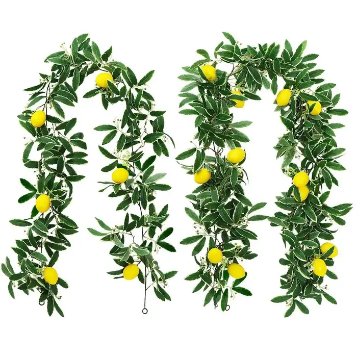Guirlande de citrons artificiels en eucalyptus printanier